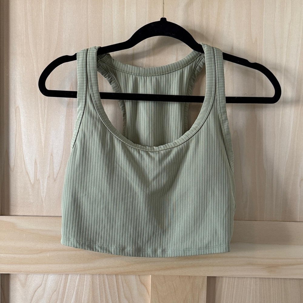 all in motion Ribbed sports bra- Olive Green